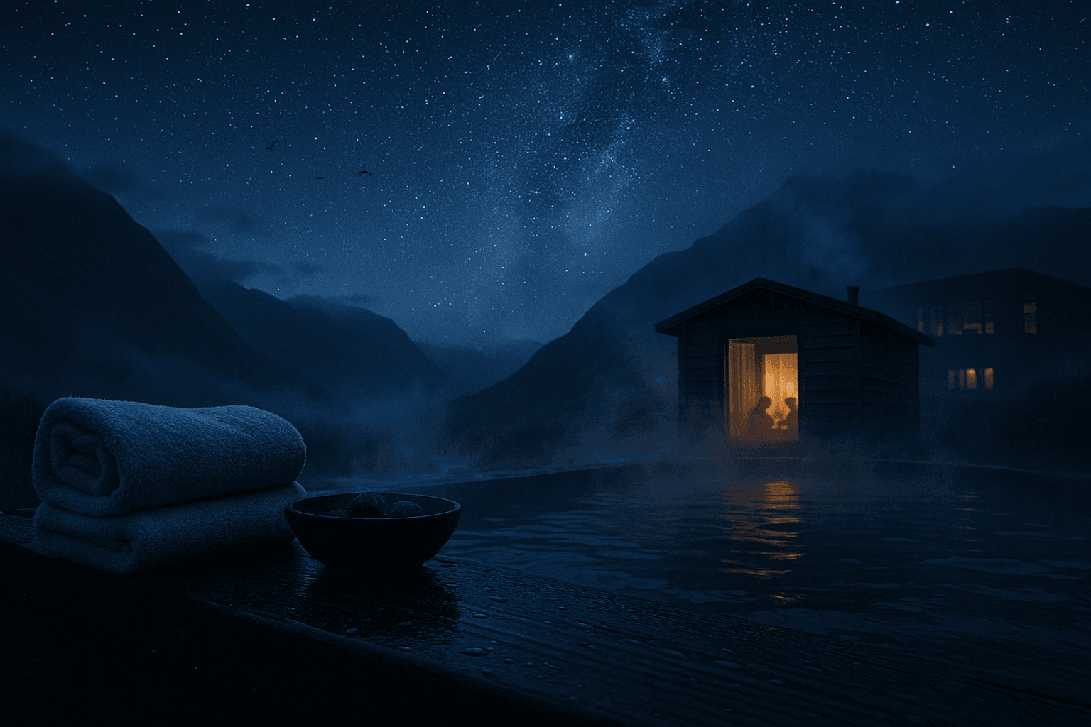 Spa con vista a la cordillera